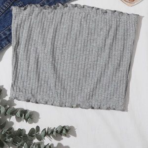 Lettuce Edge Rib Tube Top